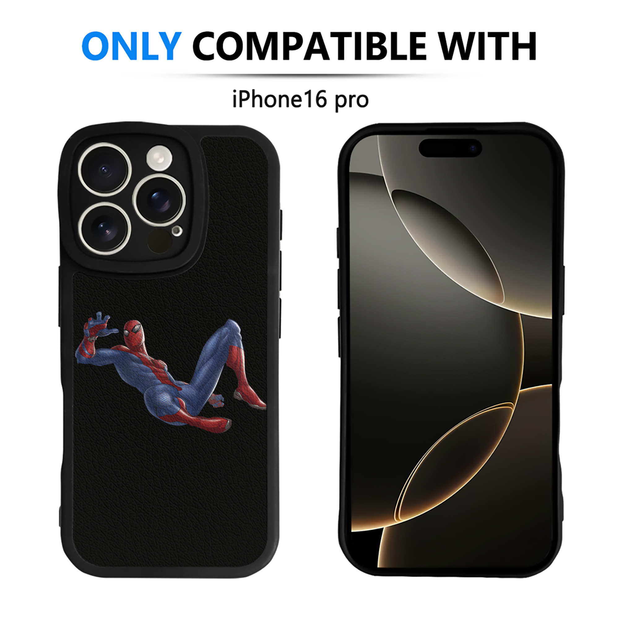 （画像用） Spider Man スパイダーマン 【iPhone 16シリーズ対応】シリコンスマホケース（レザー調） 材質：シリコン